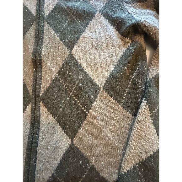 Vtg Tailor B Moss Cardigan Sz Small Green Wool Angora Argyle Preppy Academia 90s - Picture 3 of 11